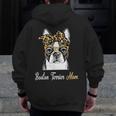 Birthday And Mother's Day -Boston Terrier Mom Men Zip Up Hoodie Back Print, Couple Gifts, Mom Gifts, funny design