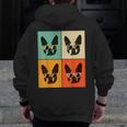 Bostie Dog Lover Boston Terrier With Sunglasses For Men Women Girls Kids Men Zip Up Hoodie Back Print, funny design