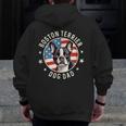 Boston Bull Terrier Men Boston Terrier Dog Dad Men Zip Up Hoodie Back Print, Couple Gifts, Boston Terrier Dad Gifts, funny design