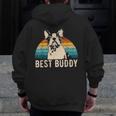Boston Terrier Boston-Bulldog Men Zip Up Hoodie Back Print, funny design
