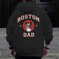 Boston Terrier Dad Dog Father For Men Women Kids Men Zip Up Hoodie Back Print, Couple Gifts, Boston Terrier Dad Gifts, funny design
