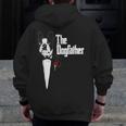 Boston Terrier Dad The DogFather Shirt Boston Terrier Men Zip Up Hoodie Back Print, Couple Gifts, Boston Terrier Dad Gifts, funny design