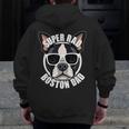 Boston Terrier Dad Father’s Day Dog Dad Men’s Men Zip Up Hoodie Back Print, Couple Gifts, Boston Terrier Dad Gifts, funny design