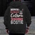 Boston Terrier Dog Bostie Halloween Costume Dog For Kids Men Zip Up Hoodie Back Print, Boston Terrier Halloween Gifts, funny design