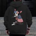 Boston Terrier Dog Merica 4th Of July Usa American Flag Men Men Zip Up Hoodie Back Print, American Boston Terrier Gifts, Boston Terrier 4th Of July Gifts, funny design