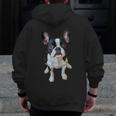 Boston Terrier Dog Motif Pet Art Boston Terrier Men Women Kids Men Zip Up Hoodie Back Print, funny design