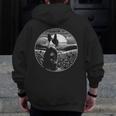 Boston Terrier Dog Nature Scene Graphic Art Men Women Girls Kids Men Zip Up Hoodie Back Print, funny design
