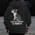 Boston Terrier Dog Owner Grandma Men Zip Up Hoodie Back Print, funny design