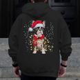 Boston Terrier Dog Ugly Christmas Dog Xmas For Men Women Kids Men Zip Up Hoodie Back Print, Boston Terrier Christmas Gifts, funny design