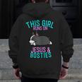 Boston Terrier This Girl Runs On Jesus And Boston Terriers Men Zip Up Hoodie Back Print, funny design