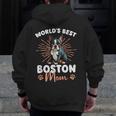 Boston Terrier Groovy World's Best Boston Mom Men Zip Up Hoodie Back Print, Couple Gifts, Mom Gifts, Boston Terrier Mom Gifts, funny design
