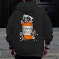 Boston Terrier Happy Pills T-Shirt Men Zip Up Hoodie Back Print, funny design