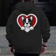 Boston Terrier Heart Cute Puppy Lover Or Dog Owner Men Zip Up Hoodie Back Print, funny design