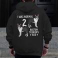Boston Terrier Humor Bostie Dog Lover For Men Women Kids Men Zip Up Hoodie Back Print, funny design