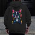 Boston Terrier Lovers Gaming Headphones Boston Terrier Men Zip Up Hoodie Back Print, funny design