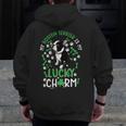 My Boston Terrier Is My Lucky Charm Paw Dog St Patrick's Day Men Zip Up Hoodie Back Print, funny design