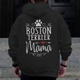 Boston Terrier Mama Boston Terrier Lover Shirt Men Zip Up Hoodie Back Print, funny design