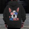 Boston Terrier Merica 4th Of July T Shirt Men Boys Dog Puppy Men Zip Up Hoodie Back Print, Boston Terrier 4th Of July Gifts, funny design