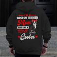 Boston Terrier Mom American Gentleman Dog Mother's Day Men Zip Up Hoodie Back Print, Couple Gifts, Mom Gifts, Boston Terrier Mom Gifts, American Boston Terrier Gifts, funny design