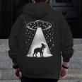 Boston Terrier Mom Dad Dog Alien UFO Men Zip Up Hoodie Back Print, Couple Gifts, Mom Gifts, Boston Terrier Dad Gifts, Boston Terrier Mom Gifts, funny design