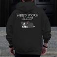 Boston Terrier Puppy Need More Sleep Pajama For Bedtime Men Zip Up Hoodie Back Print, funny design