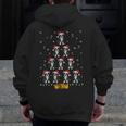 Boston Terrier Santa Hat Xmas Light Men Women Christmas Tree Men Zip Up Hoodie Back Print, Boston Terrier Christmas Gifts, funny design