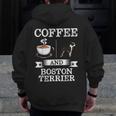 Boston Terrier Shirt Coffee And Boston Terrier Cute Dog For Men Women Girls Kids Men Zip Up Hoodie Back Print, funny design