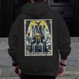 Boston Terrier Tarot Card Dog Men Zip Up Hoodie Back Print, Boston Terrier Tarot Gifts, funny design