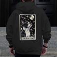 Boston Terrier Tarot Card Star With The Moon Men Women Kids Men Zip Up Hoodie Back Print, Boston Terrier Tarot Gifts, funny design