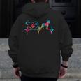Boston Terrier Tie Dye Heartbeat Love Dog Men Women Men Zip Up Hoodie Back Print, funny design