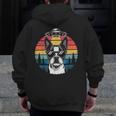 Boston Terrier UFO Alien Boston Terrier Dog Mom Dad Men Zip Up Hoodie Back Print, Couple Gifts, Mom Gifts, Boston Terrier Dad Gifts, Boston Terrier Mom Gifts, funny design