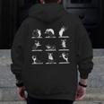 Boston Terriers Yoga Men Zip Up Hoodie Back Print, funny design