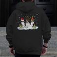 Christmas Boston Terrier Santa Dog Lover Men Zip Up Hoodie Back Print, Boston Terrier Christmas Gifts, funny design