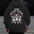 Cute Cartoon For Dog Owners Pet Team Boston Terrier Men Zip Up Hoodie Back Print, funny design