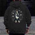 Dog Boston Terrier For Men Women Men Zip Up Hoodie Back Print, funny design