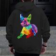 Dog Lover Boston Terrier Dog Colorful Boston Terrier Men Women Kids Men Zip Up Hoodie Back Print, funny design