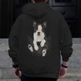 Dog Lovers Boston Terrier In Pocket Dog Face For Men Women Kids Men Zip Up Hoodie Back Print, funny design