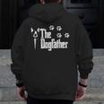 The Dogfather Boston Terrier Dog Dad Tshirt Idea Men Zip Up Hoodie Back Print, Couple Gifts, Boston Terrier Dad Gifts, funny design