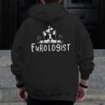 Furologist Puppy Stylist Cute Dog Groomer Men Women Men Zip Up Hoodie Back Print, funny design