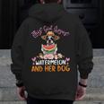 This Girl Loves Watermelon And Her Boston Terrier Dog Mother Men Zip Up Hoodie Back Print, funny design