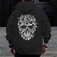 Halloween Costume Skull Boston Terrier Dog Lover Men Zip Up Hoodie Back Print, Boston Terrier Halloween Gifts, funny design