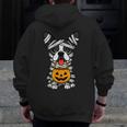 Halloween Dog Boston Terrier Mummy Costume Men Women Kids Men Zip Up Hoodie Back Print, Boston Terrier Halloween Gifts, funny design