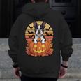Halloween Retro Boston Terrier Men Zip Up Hoodie Back Print, Boston Terrier Halloween Gifts, funny design