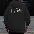 Heartbeat Dog Paw Men Zip Up Hoodie Back Print, funny design