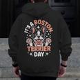 It’s A Boston Terrier Day Pet Cute Dog Lover Cartoon Men Zip Up Hoodie Back Print, funny design