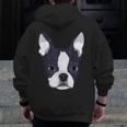 Kids Boston Terrier Dog For Women And Girls Men Zip Up Hoodie Back Print, funny design