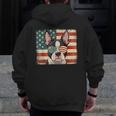 Patriotic Boston Terrier Dog Lover USA Flag 4th Of July For Men Women Kids Men Zip Up Hoodie Back Print, Patriotic Boston Terrier Gifts, Boston Terrier 4th Of July Gifts, funny design