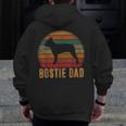 Retro Boston Terrier Dad Dog Owner Pet Bostie Father Men Zip Up Hoodie Back Print, Couple Gifts, Boston Terrier Dad Gifts, funny design