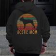 Retro Boston Terrier Mom Dog Mother Pet Bostie Mama Men Zip Up Hoodie Back Print, Couple Gifts, Mom Gifts, Boston Terrier Mom Gifts, funny design