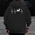 Scottish Terrier Dog Heartbeat Scottie Dog Lover T-Shirt Men Zip Up Hoodie Back Print, funny design